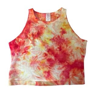 Dharma Vibrant Tie-Dye Crop Tank Top